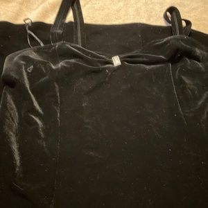 Black velveteen summer short evening dress